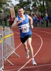 Peter Newton (Morpeth Harriers) finishing the 4th leg in the Northern Mens 6 Stage Road Relay.